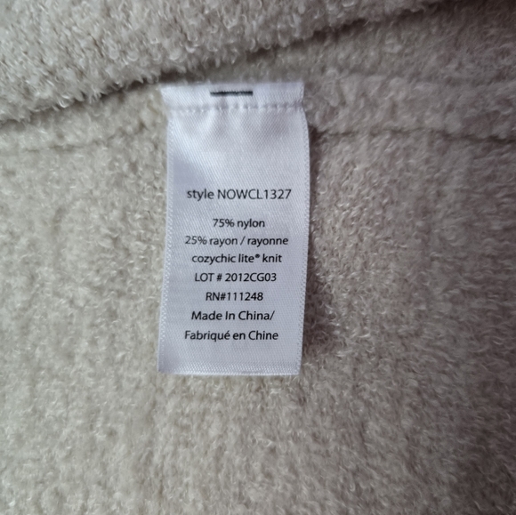 Barefoot Dreams Cozy Chic Lite Cardigan Bisque Size Medium - Picture 5 of 12